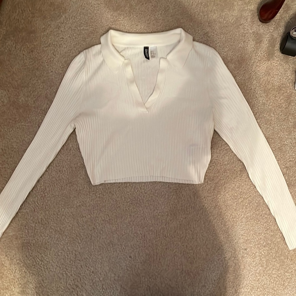 Cream cropped long sleeve from H&M